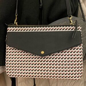Fossil Black and Patterned Crossbody Bag